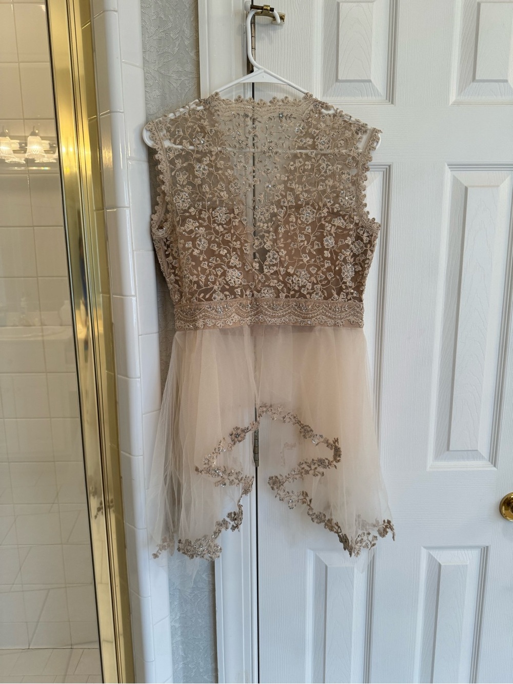 Gold/Cream Ridhi Mehra Lehenga with Deep V Bodice - Picture 13 of 16